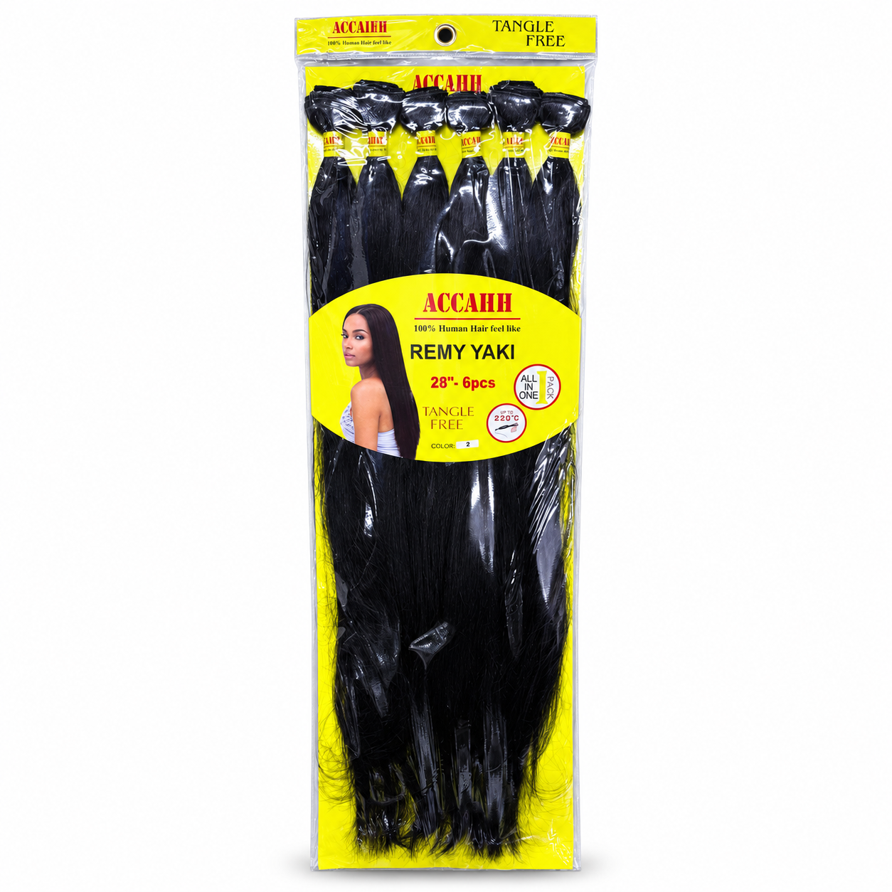 ACCAHH Remy Yaki 28 Inch 6PCS Color 2 synthetic hair extensions