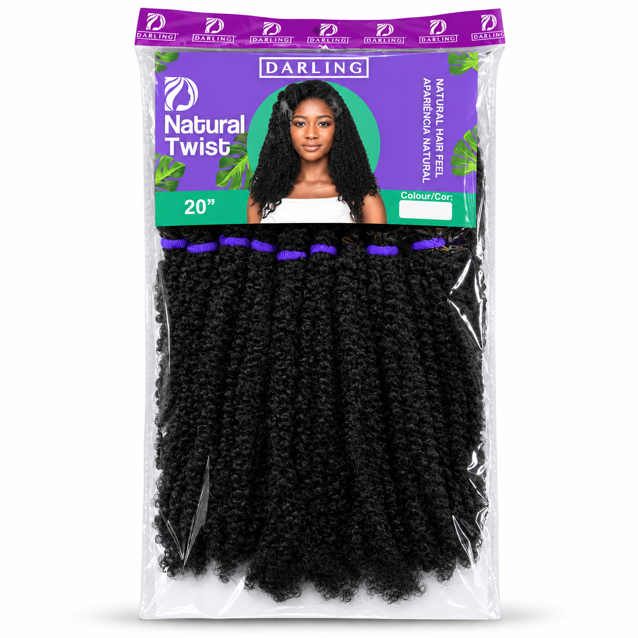 Darling Natural Twist 20 inch hair extensions colour 1, front of pack